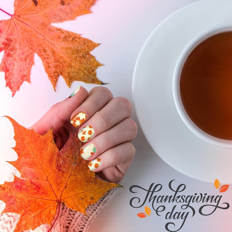 winthrop 24 Sheets Holiday Nail Wraps Stickers, Halloween Christmas Thanksgiving Day All Seasonal Full Nail Polish Strips, DIY Self-Adhesive Fall Winter Nail Art Decals with 2 Piece Nail Files for Party Decor - Image 5